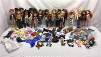 D4) LARGE LOT OF BRATZ DOLLS AND ACCESSORIES,