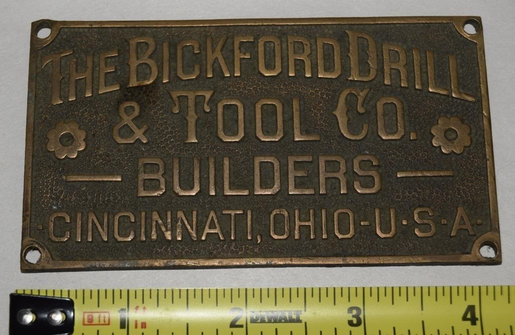 Vtg Cast Bronze Bickford Drill & Tool Co Builder