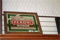 Peroni Italian Beer Mirror Sign, Framed