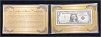 1957 B $1 Silver Certificate with COA