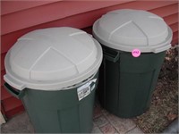 (2) Plastic Garbage Cans