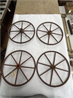 (4) Red Wooden Wheels