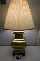 Brass Base Lamp with Shade(R1)