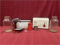 8 Assorted Items:   2 Gallon Jars marked