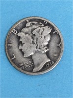 1938S Silver Mercury Dime