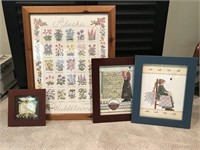 Grouping of 4 framed prints