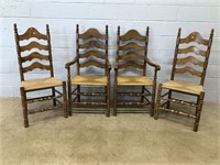 Set of 4 Rush Seat, Ladderback Chairs