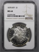 1878-P Morgan Dollar 8TF NGC MS64