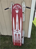 Retro Space Rocket XS-17 Red & White Sled