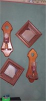 Wall hanging mirrors and candle holders