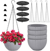8.2 in Self-Watering Hanging Basket Planters- 4pcs