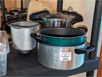 Lagostina Pressure cooker, assorted pots, etc