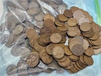 Bag of 1940's Wheat Pennies Approx 2 lbs
