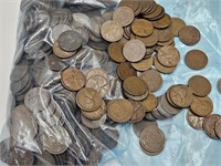 Bag of 1940-50's Wheat Pennies Approx. 2 lbs.