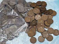 Bag of 1940's Wheat Pennies  1 1/2 lbs.