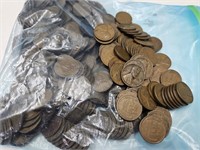 Bag of 1940's Wheat Pennies Approx 2 1/2 lbs