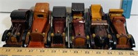 6 Vintage Wooden Hot Rod Cars