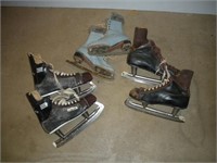 Vintage Leather Ice Skates