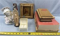 Mary and Holy Family Statues, Bibles and Books