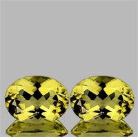 Natural AAA Yellow Beryl 'Heliodor' Pair{Flawless-