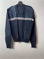 Vintage Knit Sweater Leather