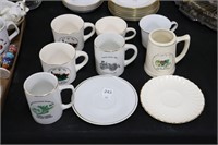 QTY OF MUGS AND TWO PLATES