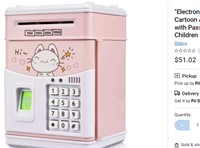 "Electronic Piggy Bank for Kids (Pink-cat)