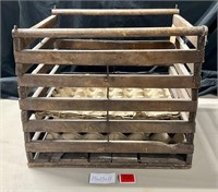 Mid Century Wood Egg Crate Basket