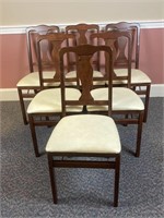 (6) Queen Anne Folding chairs, 1 and 6x the bid