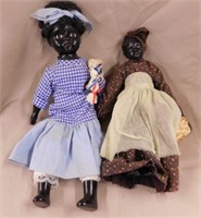 2 Black Americana dolls, tallest is 18"