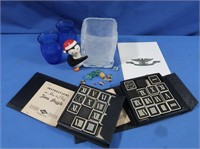 Vintage Time Puzzle Games, Small Cobalt Glasses