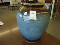 Large blue and brown contemporary vase.