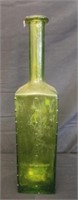 Large green glass decorative vase