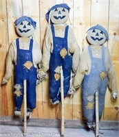 (3) Halloween Scarecrows Yard / Garden Decorations