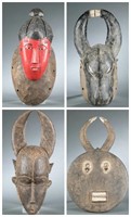 4 West African style masks. 20th century.