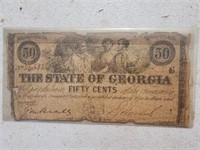 Confederate 1863 The State of Georgia Fift Cents