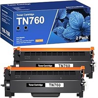 2 TN760 Toner Cartridges Compatible for Brother