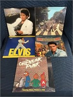 Vintage Records Lot of 6 Thriller Abby Road Elvis
