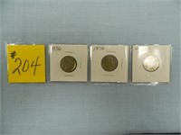 (2) 1936, (1) No Date Buffalo Nickels
