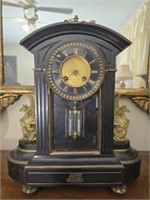 Heavy marble and brass Hamilton Edinburgh clock