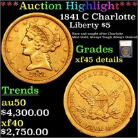 ***Auction Highlight*** 1841 C Charlotte Gold Libe