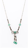 Jewelry Sterling Silver & Emerald Necklace