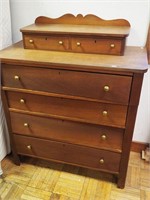 Walnut Victorian chest with two small drawers