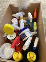 Box of assorted cleaning products