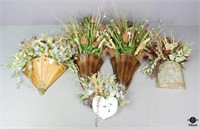 Dried Arrangements in Metal Wall Pockets / 5 pc