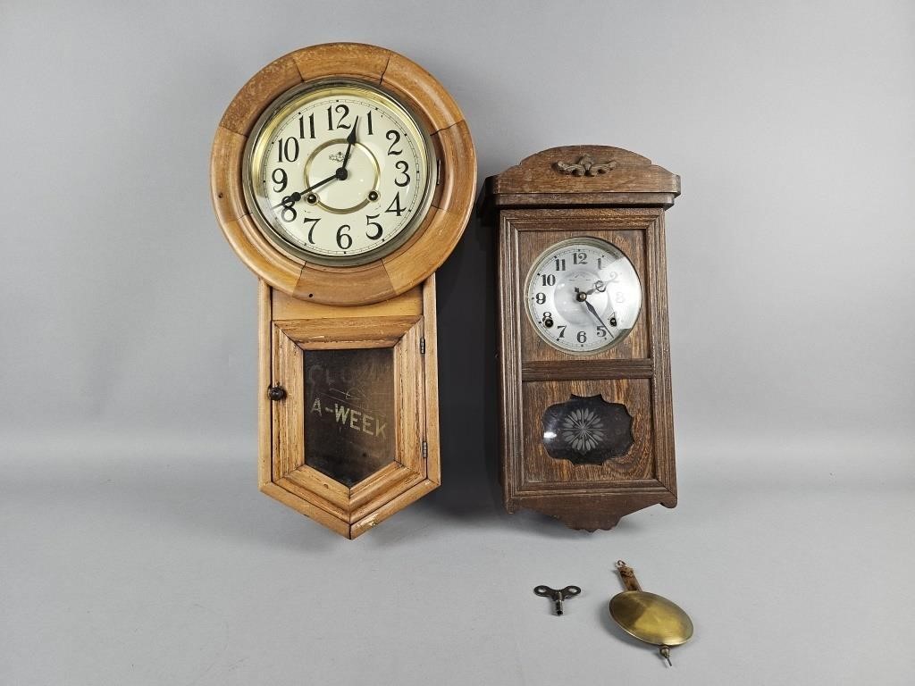 Vintage D&A And Unmarked Wall Clocks