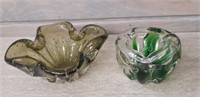 Green & Olive Green artglass lot