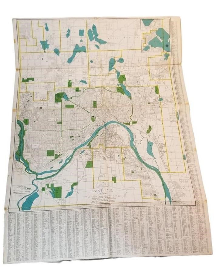 Vintage St. Paul Map Pre Interstate Hudsons