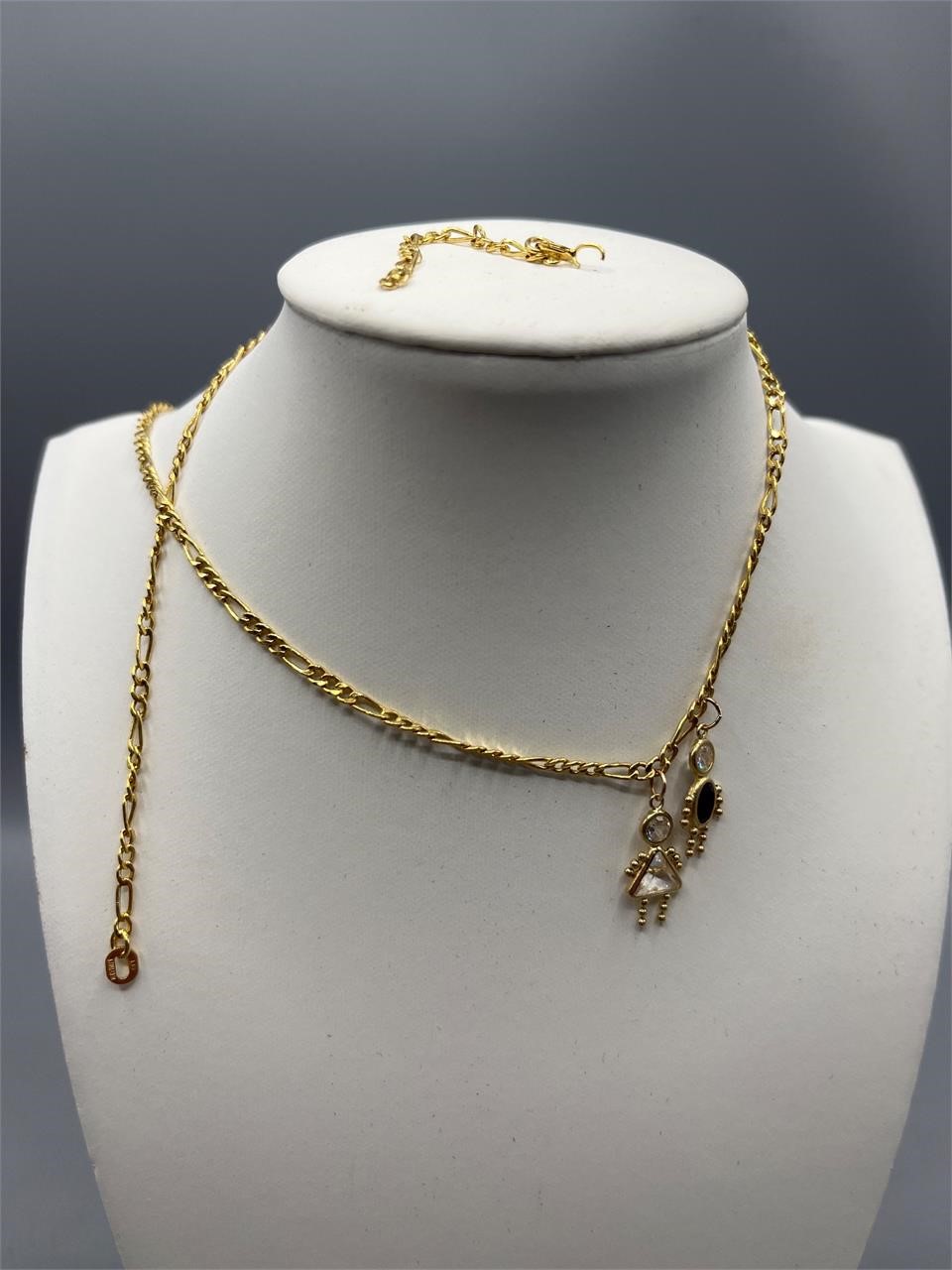 14k gold necklace & charms (damaged)