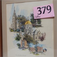 FRAMED, SIGNED, NUMBERED "NOTRE DAME UNIVERSITY"